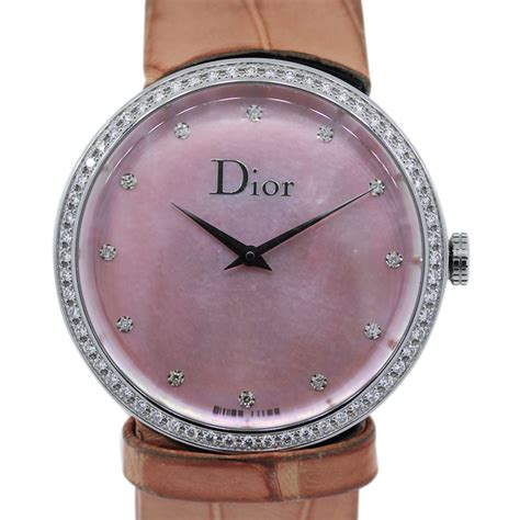 christian dior pink crystal watch|Dior diamond bezel watch.